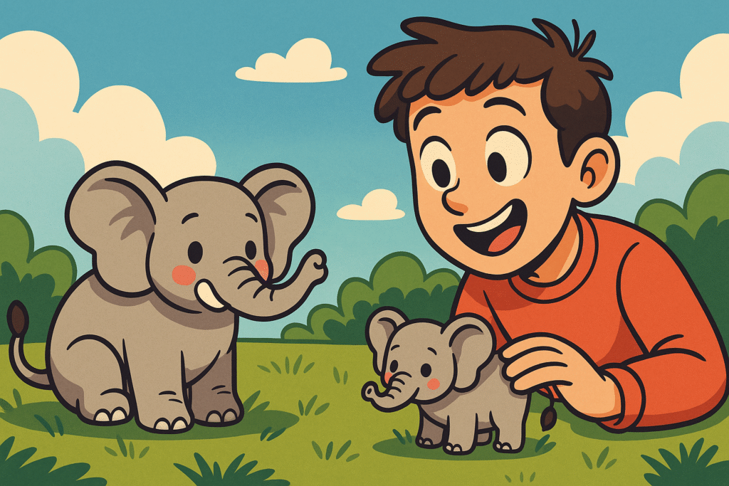 éléphants gros comme des chats illustration cartoon